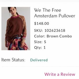 We the free Amsterdam pullover NWOT